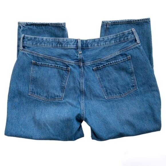 Old Navy High Waisted High Rise Blue Denim Jeans Cropped Wide Leg Womens Size 18 - Picture 2 of 4